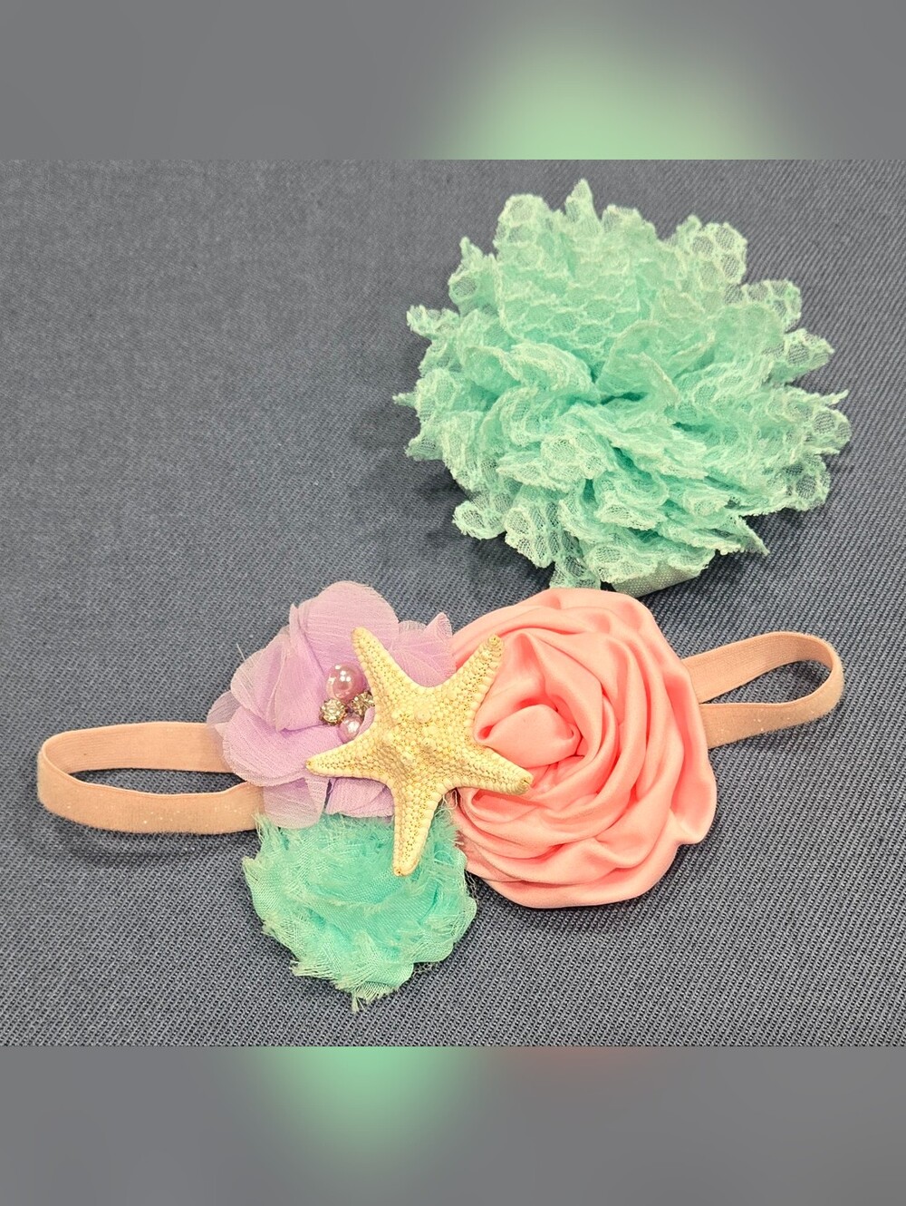 Baby Mermaid Headband & Corsage 2PC Accessory Set EUC